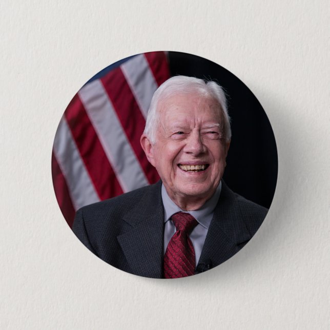 President Jimmy Carter Smiling 6 Cm Round Badge (Front)
