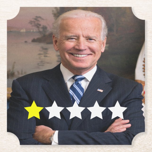 President Joe Biden Approval Rating Paper Coaster (Front)