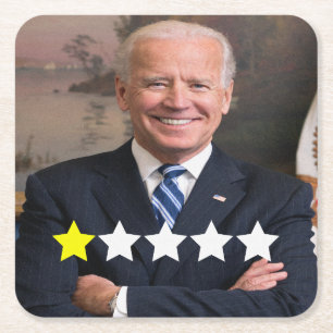 President Joe Biden Approval Rating Square Paper Coaster