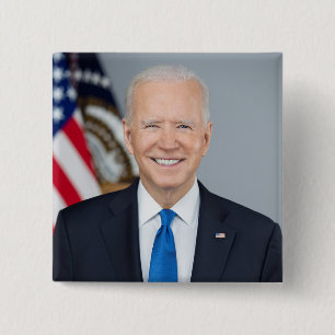 President Joe Biden White House Portrait   15 Cm Square Badge