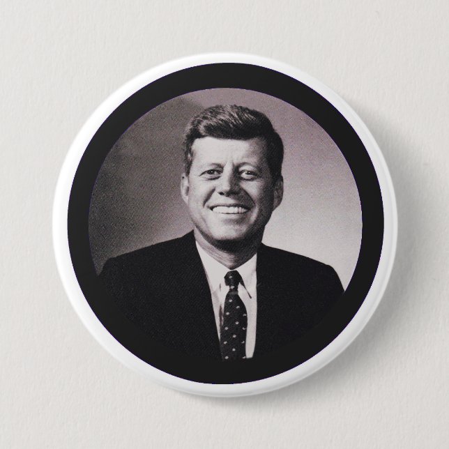President John F. Kennedy 7.5 Cm Round Badge (Front)