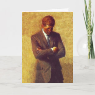 President John F Kennedy Fractal Portrait Picture Holiday Card