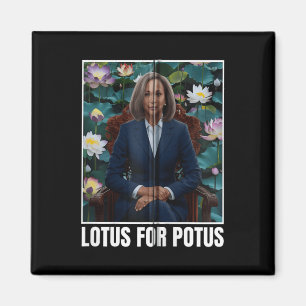 President Kamala Harris Portrait Lotus For Potus Z Magnet