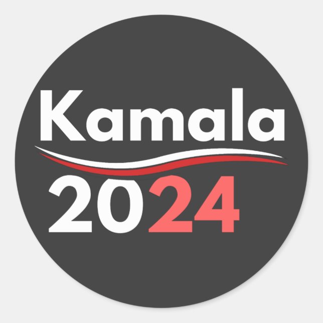 president kamala harris, president harris classic round sticker (Front)