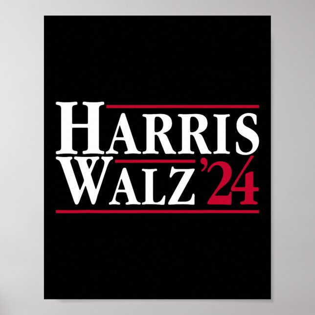 President Kamala Harris Tim Walz Vp Brat Cat Ladie Poster (Front)