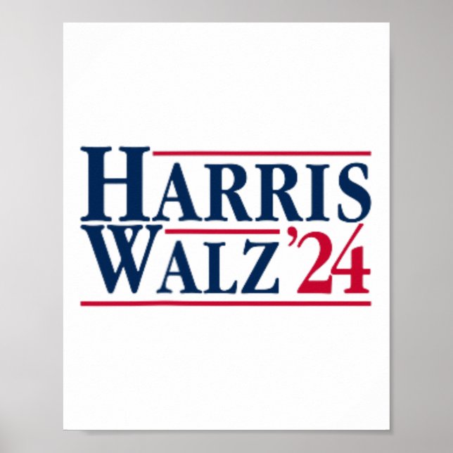 President Kamala Harris Tim Walz Vp Brat Cat Ladie Poster (Front)