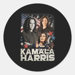 President Kamala Harris We're Not Going Back 2024  Classic Round Sticker