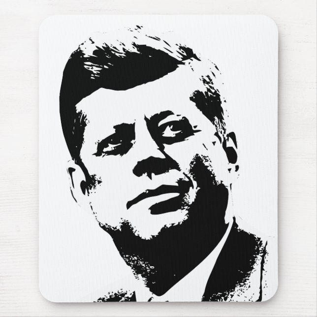 President Kennedy -- Black and White Mouse Pad (Front)