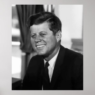 President Kennedy In Black And White Poster