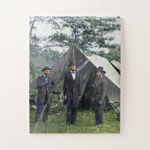 President Lincoln Antietam Maryland Colour Redux Jigsaw Puzzle