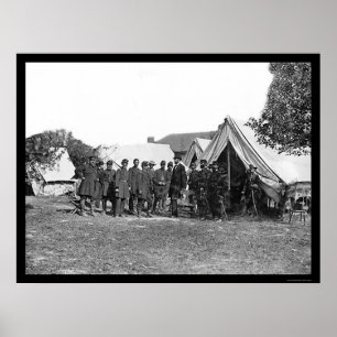 President Lincoln at Antietam 1862 Poster