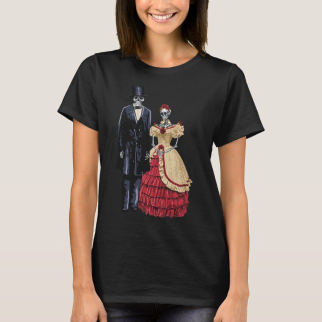 President Lincoln Skeleton, Halloween Skeleton T-Shirt (Front)