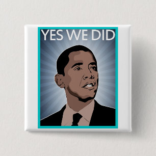 President Obama 15 Cm Square Badge