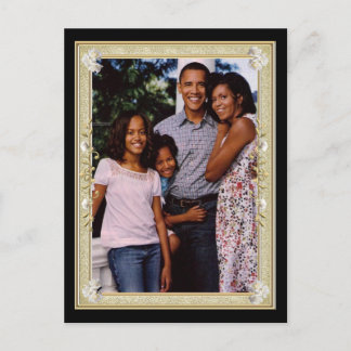 President Obama 1st Family Framed Keepsakes Postcard