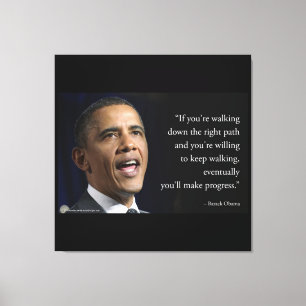 President Obama And "Make Progress" Quote  Canvas Print