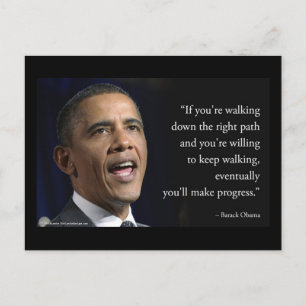 President Obama And "Make Progress" Quote  Postcard