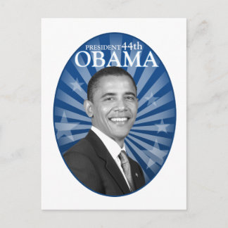 president obama blue bw postcard