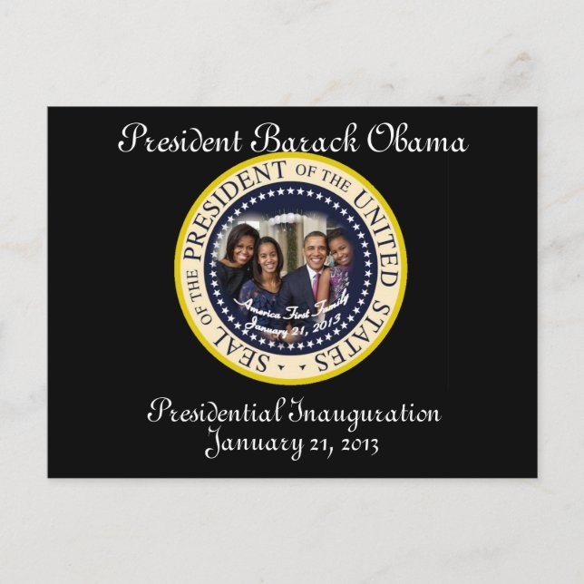 PRESIDENT OBAMA FAMILY 2013 Inauguration Postcard (Front)