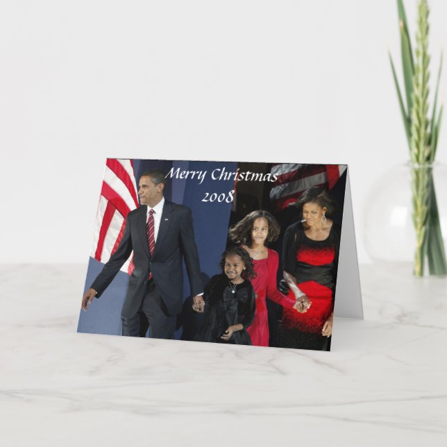 President Obama First Family Christmas 2008 Holiday Card (Front)