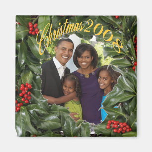 President Obama First Family Christmas 2008 Magnet