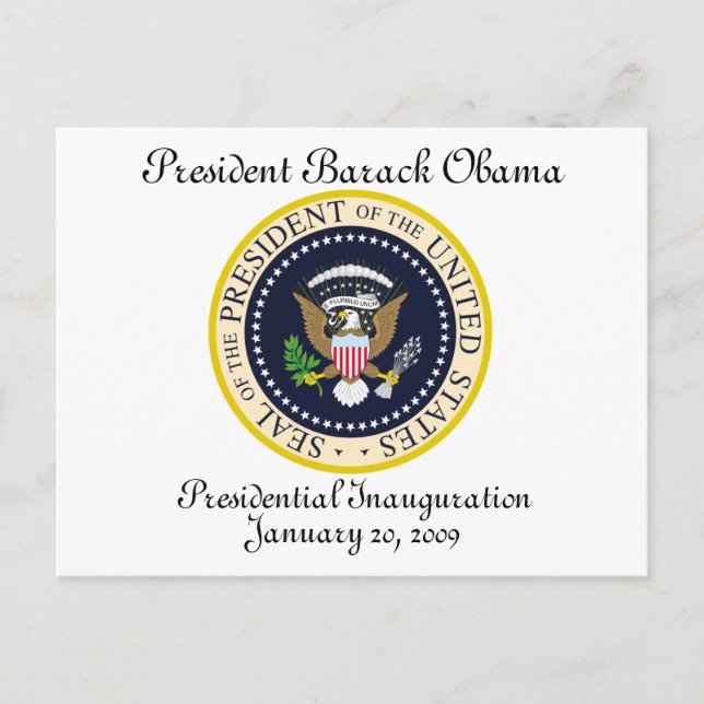 PRESIDENT OBAMA Inauguration Commemorative Postcard (Front)