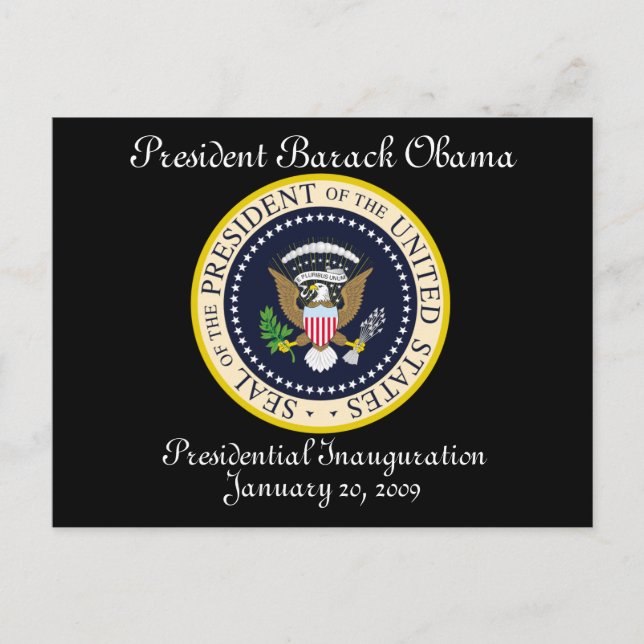 PRESIDENT OBAMA Inauguration Commemorative Postcard (Front)