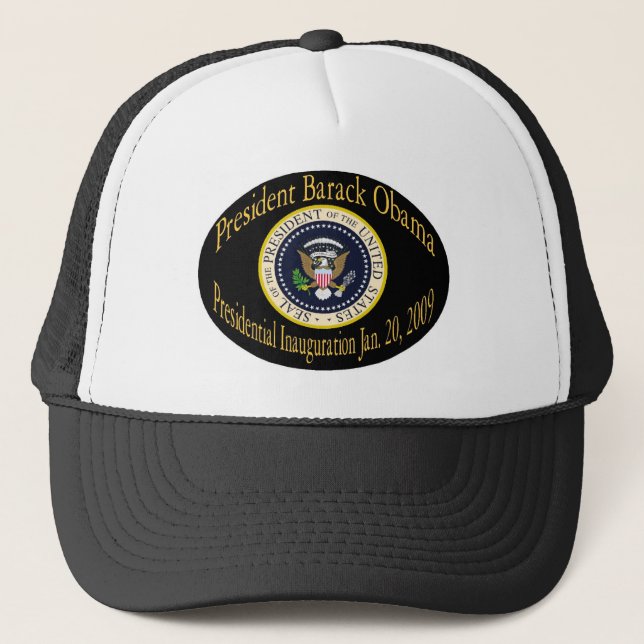 PRESIDENT OBAMA Inauguration Commemorative Trucker Hat (Front)