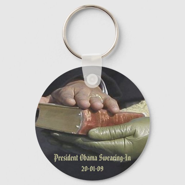 President Obama Inauguration SWEARING-IN Souvenirs Key Ring (Front)