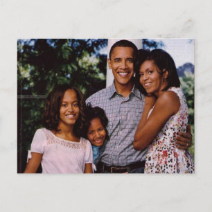 President Obama Our First Family Postcard