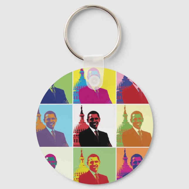 President Obama Pop Art Key Ring (Front)