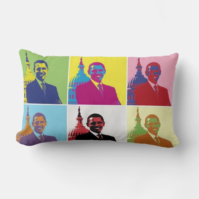 President Obama Pop Art Lumbar Cushion (Front)