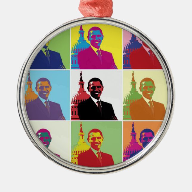 President Obama Pop Art Metal Tree Decoration (Front)