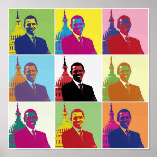 President Obama Pop Art Retro Politician Small Poster