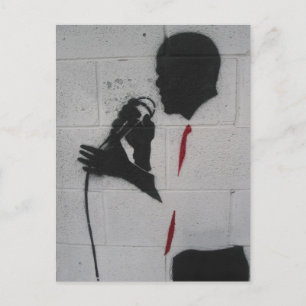 President Obama Silhouette on the Wall Postcard