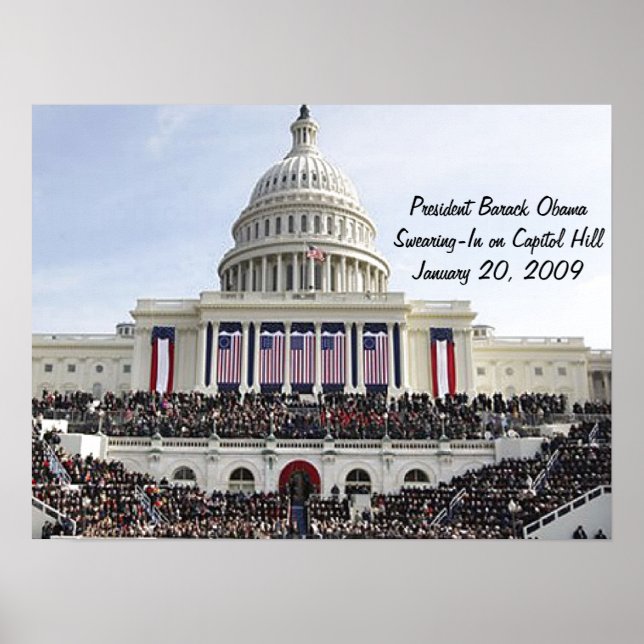 President Obama SWEARING-IN on Capitol Hill Poster (Front)