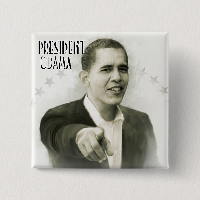 President Obama Vintage Button (Front)