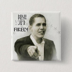 President Obama Vintage Button2 15 Cm Square Badge