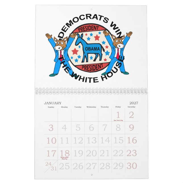 PRESIDENT OBAMA WINS CALENDER CALENDAR (Jan 2027)