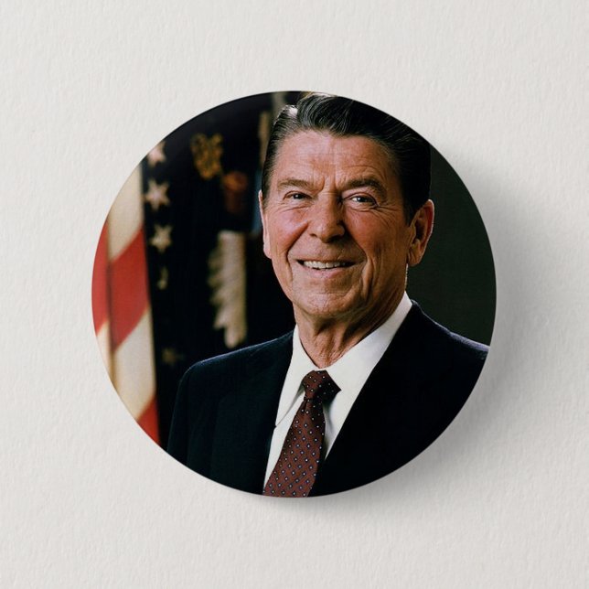 President Reagan 6 Cm Round Badge (Front)