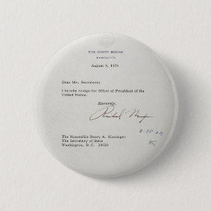 President Richard M. Nixon Resignation Letter 6 Cm Round Badge