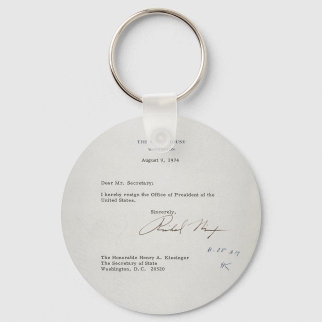 President Richard M. Nixon Resignation Letter Key Ring (Front)