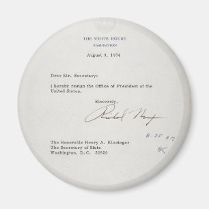 President Richard M. Nixon Resignation Letter Magnet