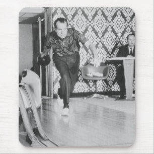 President Richard Nixon Bowling At The White House Mouse Pad