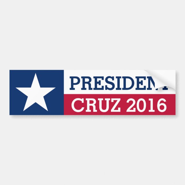 President Ted Cruz 2016 Election Texas Flag Bumper Sticker (Front)