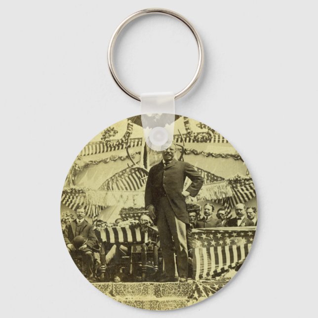 President Theodore Roosevelt Speaking 1903 Key Ring (Front)