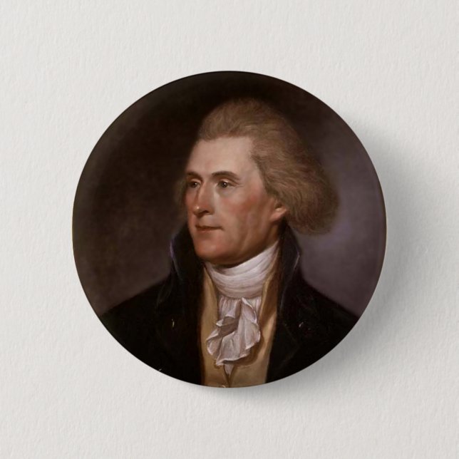 President Thomas Jefferson 6 Cm Round Badge (Front)