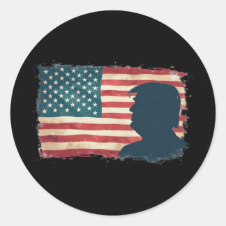 President Trump 2024 American Patriot Democracy 1  Classic Round Sticker