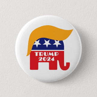 President Trump 2024 Republican Elephant Hair Logo 6 Cm Round Badge