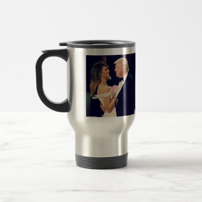 President Trump and Melania Dancing Travel Mug (Left)