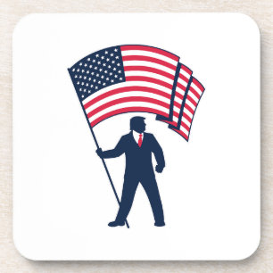 President Trump Bearing the Flag of the USA  Coaster